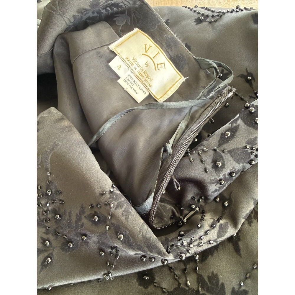VTG Evening Skirt Black Sequin Maxi Women Sz 4 Formal Sparkly Evening Quiet Lux - Picture 13 of 15